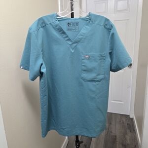 Figs Rayon Blend Teal Scrub Top